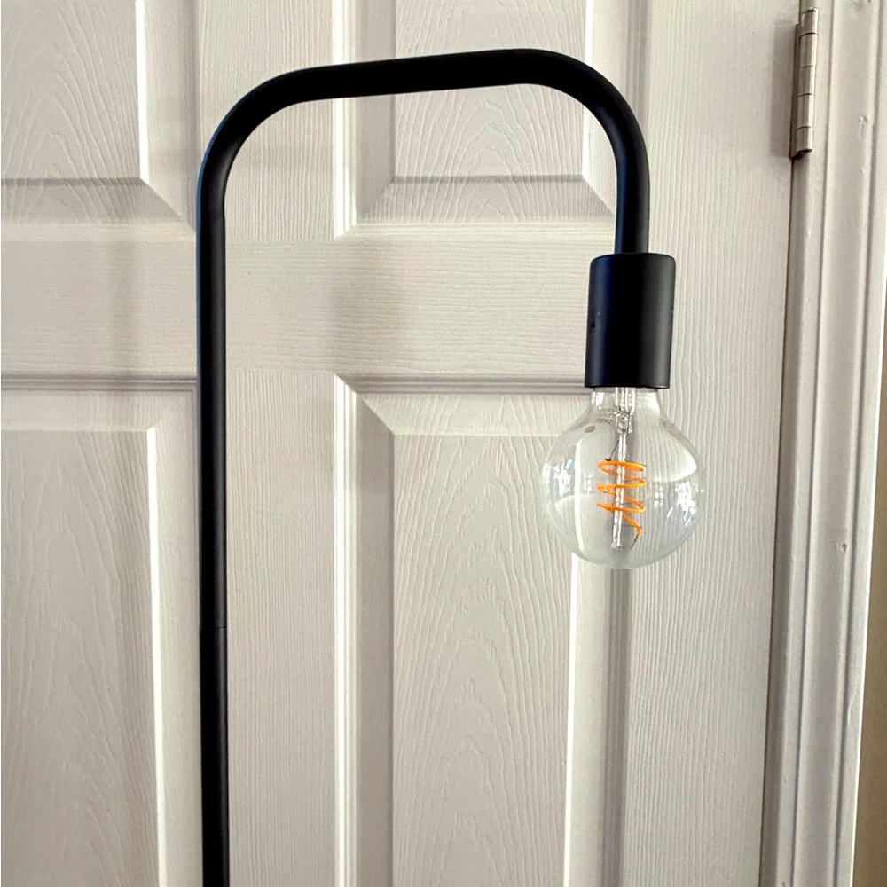 Modern 70 inch Black Floor Lamp with Edison Bulb